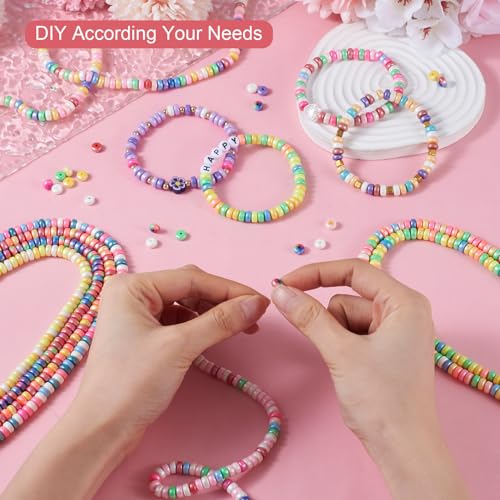 10 Strands handgemaakte klei kralen schijf Ronde Polymer klei kralen Heishi kralen Spacer voor vriendschap armband oorbellen ketting sieraden maken 4