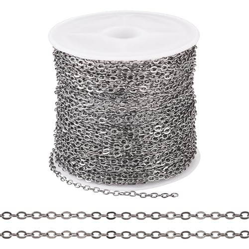10 Meter Flat sieraden ketting 2mm messing gecoate ijzeren extender sieraden ketting Gunmetal Flat Oval Link Kettingen Bulk Kettingen voor ambachten levering DIY ketting sieraden maken