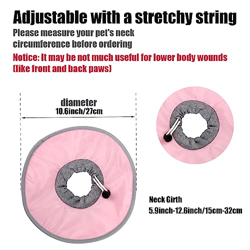 Herstelhalsband voor Katten, verstelbare beschermende Kattenhalsband Waterdichte Elizabethan Collar voor Katten Kittens Puppies na Chirurgie te stoppen met likwonden (Roze)