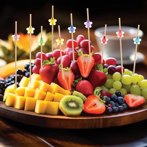 Verpakking van 100 Cocktail Schewers, 12cm Houten Cocktail Schewers, leuke houten tandenstoker decoratie, Appetizers Skeewers voor Bar Cake Party en Fruit Skewer Party Gift Birthday Party