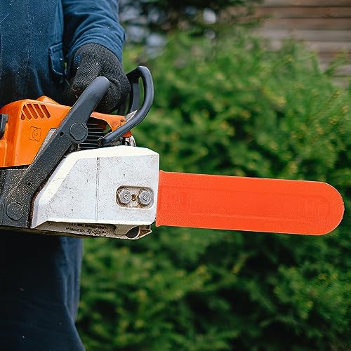 Kettingzaag Kettinghoes, 35 cm Set van 2 kettingzaag Rod Beschermhoes, Plastic Kettingzaag, Schedelhoes voor Tuinkettingzaag, Oranje 5