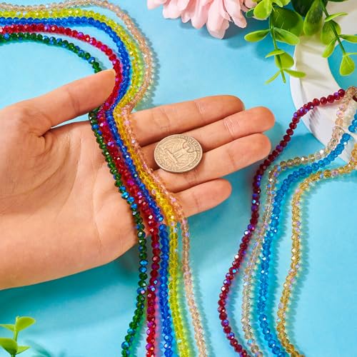 9 Strands 4mm Glas Rondelle Kralen Facet Crystal Craft Kralen Bulk voor DIY oorbellen armband ketting sieraden maken 5