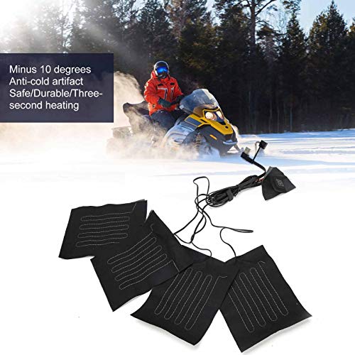 Verwarmingskussen voor USB Vest, 4 in 1 Warm-up Kleding Vestjas Pads USB Verwarmingsfolie Elektrische Verwarmingskussens Stof voor de Winter 5
