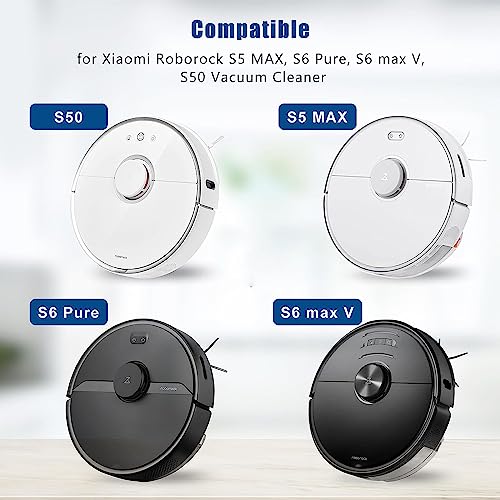 13 Piece Set voor Xiaomi Roborock S6 S60 S65 S5 MAX S6 MAXV S6 Pure Stofzuiger Accessoires, 1 Roller Penselen, 2 Filters, 4 Mop Lakens, 4 Side Penselen, 2 Schoonmaakmiddelen(Wit)