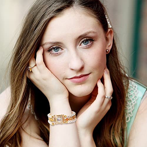 4 set messing Cubic Zirconia Rechthoekige doos Clasps Platinum Gold 3-Strand Connectors Clasps voor armband ketting sieraden maken DIY componenten 25x21.5x7mm 3