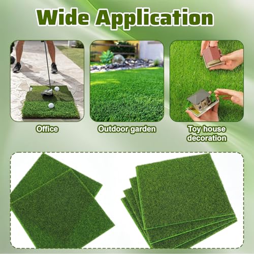 4 stuks nepgras decoratie 6 x 6 inch groen kunstgras miniatuur sprookjestuin graspleinen voor ambachtelijke buiten decoratie poppenhuis DIY Ornament 4