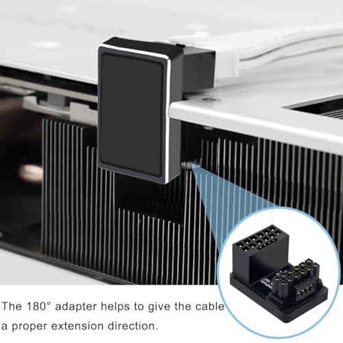 12VHPWR 180 Degree Angled Adapter, Pci/5.0 ATX 3.0 600W 16 Pin GPU PCIe Power Adapter,Female to Male Connector voor 12+4 pin RTX 3090Ti 4070Ti 4080 4090 Grafische kaart GPU (type B) 3