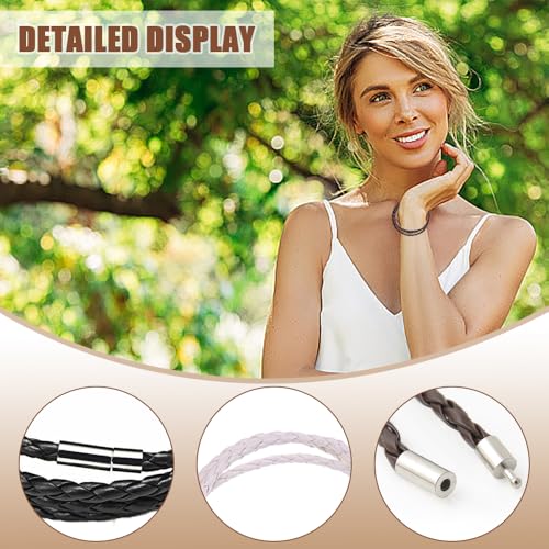 4Pcs Gevlochten lederen armband Dubbele Wrap Gevlochten lederen armband met Legering Gepersonaliseerde Handgemaakte Gevlochten Lederen Armband voor Heren Vrouwen Tiener Jongens Zoon, Klein, Polyurethaan, Nee 4
