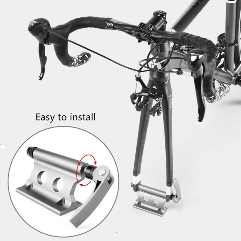 Fiets Voorvork Klem Mountain Bike Voorwiel Bracket Behoud, voor snelle release van Outdoor Travel producten (zwart)