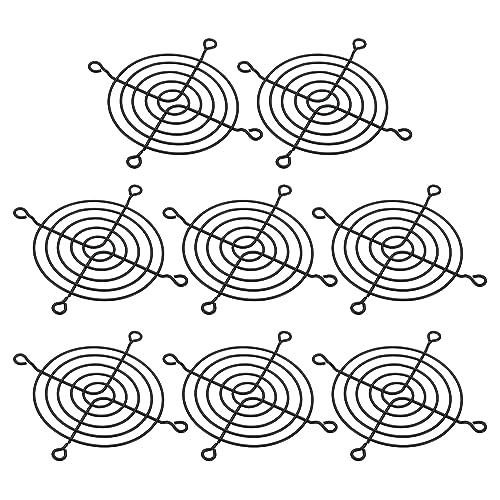 80mm Fan Finger Grill, 8 Pack Metal Grill Protector Guard Ventilator beschermhoes voor 80x80mm Uitlaatventilatoren voor apparatuur Computer DIY, zwart