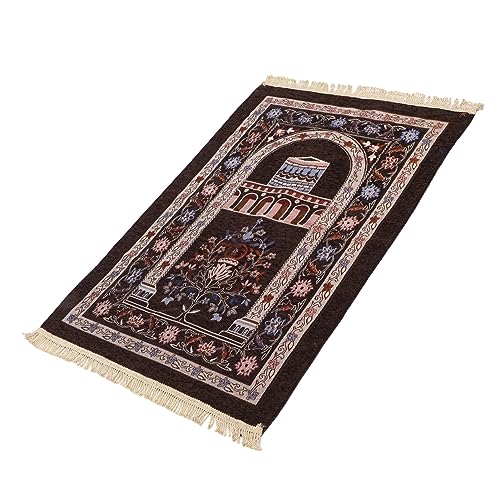 Gebedsrug, multifunctioneel Tassel Mooie dikke wasbaar Modieuze Gebed Rug voor slaapkamers voor kantoren (diepe koffie kleur) 3