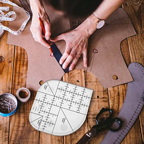 Curved Angle Cutter Heeral, Acryl Naaiheer Naaien Patchwork Liniaal, Naaien Gebogen Hoek Ruler Naaien Template Patchwork Tool DIY Naai Ben 3