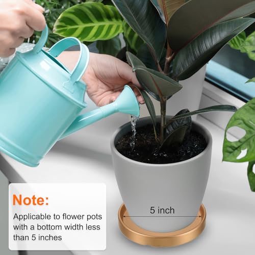 Plant Pot Saucer 15,5cm, Keramische Ronde Flower Drip Tray voor binnendeur, Donkerblauw 5