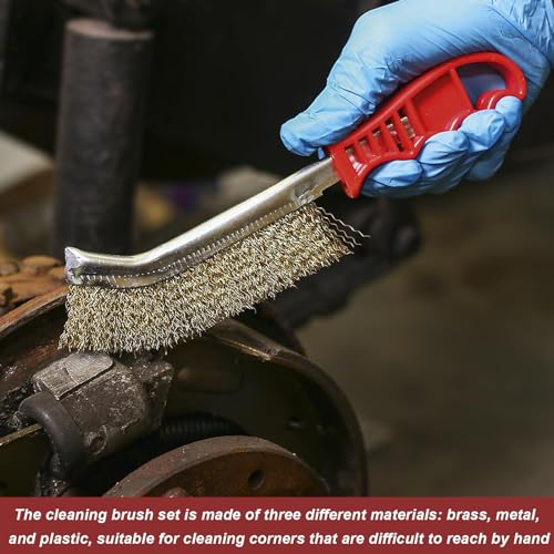 Messing borstel 3 stuks Messing Draadborstel Kleine draadborstel met roestvrij staal, messing en Nylon Bristles voor het reinigen van verf Slag en Rust en Grill Rust 5