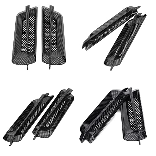 Air Flow Grille, 2 stuks Car Air Flow Intake Grille Vent Net Hole Decoratieve Cover Sticker Universal (Carbon) 5