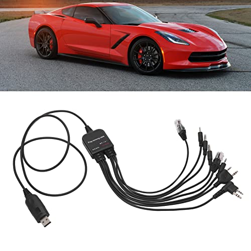 Programmeringskabel, 8-in-1 USB Programmeren kabelplug en spelen hoge prestaties voor Walkie Talkie, Black