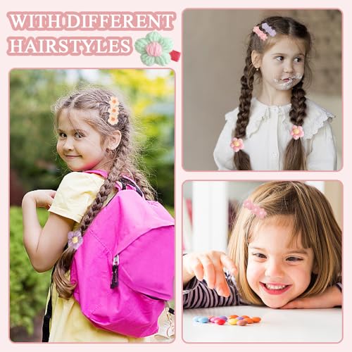 12 st pluche bloem haarspeld leuk non-slip bloem haarspeld katoen klein pluche haar accessoires kleine meisje haar clips multicolor voor kleine meisjes 3