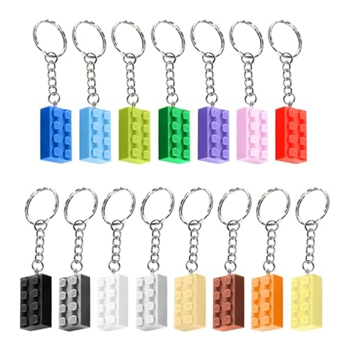 Pak van 15 Key Chains, Bouwblokken, Kleurrijke Plastic Keychain set voor Lego Keychain, Verjaardagsgeschenk, Bag Hanger, Decoratie