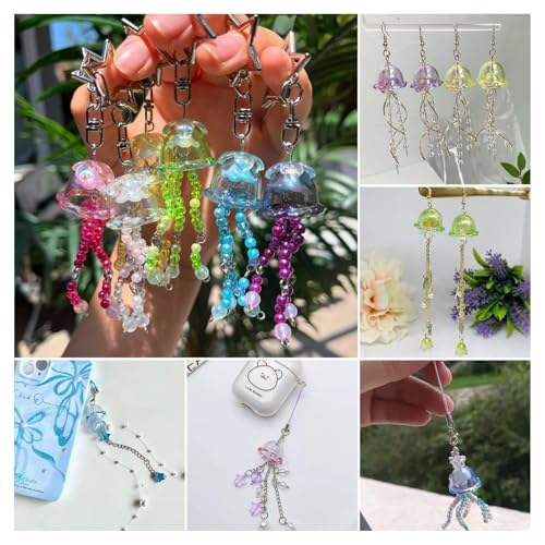 30 st Roze bloem kralen Caps Wind Bell Kralen Acryl kralen kegels Bloemen End Caps Jellyfish kralen voor Wind Chimes Dangle oorbellen Ketting maken 4