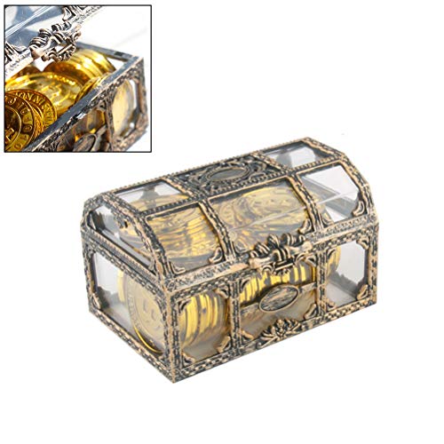 Laduup Pirate Treasure Chest Rechthoekig Vintage Treasure Chest Transparent Design Antiek sieraden doos geschenk doos ringen geval