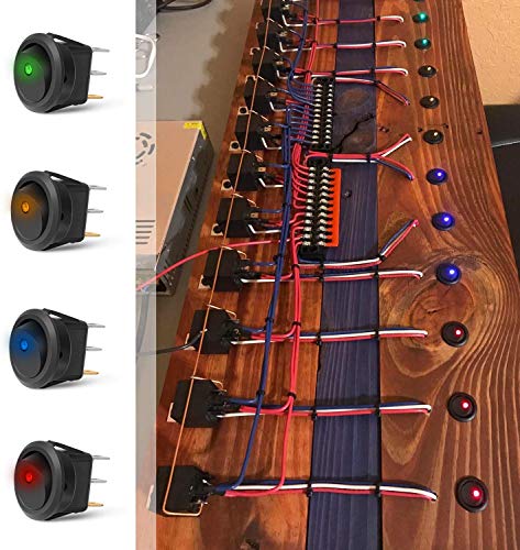 LED-schakelaar, ronde schakelaar voor auto, DC 12V, 20A, waterdicht, met kabel, 3-polige, slotknop, schakelaar voor auto, vrachtwagen 4