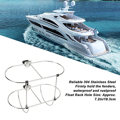 Marine Rack, Boat Rack 304 Roestvrij staal Opvouwbare dubbele houder voor 7in Marine Yacht Fenders