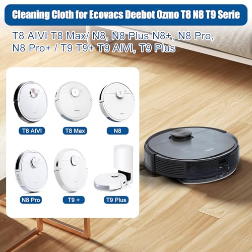 10PCS-upgraded Cleaning Mop Cloth Wipes voor Ecovacs Deebot Ozmo T8 AIVI T8 Max/N8, N8 Plus N8+, N8 Pro, N8 Pro+ / T9 T9+ T9 AIVI, T9 Plus Stofzuiger