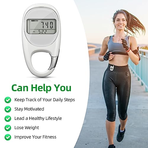 3D Pedometer met clip, pedometer voor wandelen, groot scherm, nauwkeurige pedometer, calorieverbruik, voor hardlopen, sport, voor senioren, kinderen, mannen 5