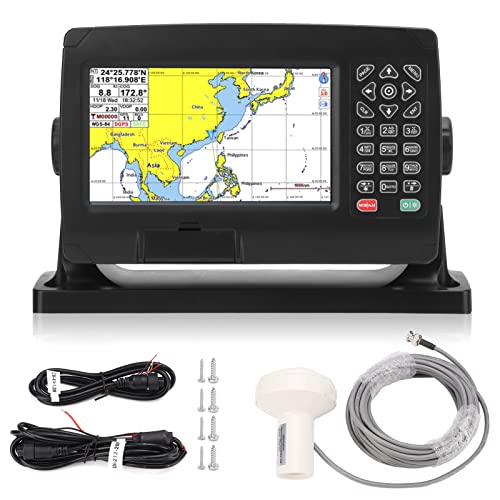 Naval Chartplotter, GPS Chartplotter Satellite Navigator AIS Transponder, met GNSS Antenna Dual Map System IPX6 Wa