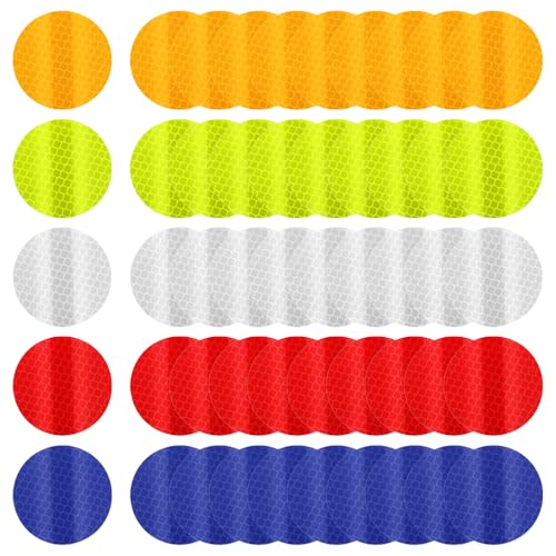 50 st Safety Reflective Stickers, Ronde Reflectieve Tape, Waterdichte Zelf-Adhesive Reflectieve Stickers, Zelfklevende Car Reflector Sticker, Waarschuwing, Reflectieve Stickers
