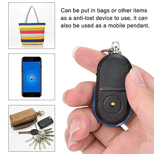 Key Whistle Finder Keychain Draadloze Anti Lost Alarm Key Finder Locator Whistle Sound Led Light met Battery Red (Blauw)