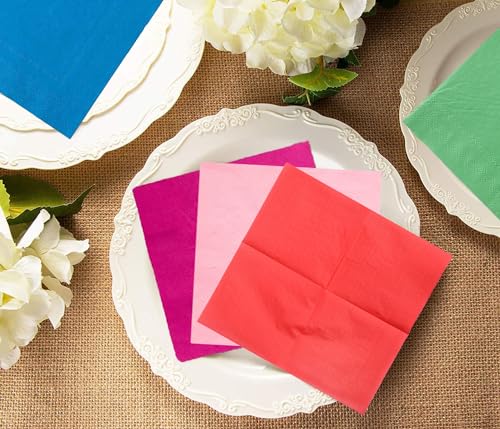 60 stuks Multicolor Paper Napkins, Square Napkins, Rainbow Lunch Dinerware voor verjaardagen, bruiloft, Family Gathering (25x25cm) 4