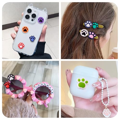 38Pcs Cat Paw Cabochons Animal Footprint Cabochon Puppy Afdrukken Flatback Kralen voor haar accessoire Scrapbooking Embellishment Telefoon geval Craft Accessory 3