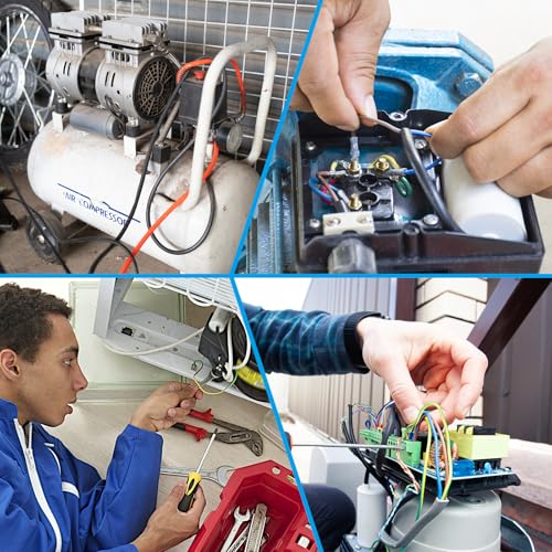 CBB60 5uF Starter condensator, 1 stuk, AC450 V, 4 pin, Universele elektrische motor condensator met veer, jas voor airconditioning, waterpompen, wit 5