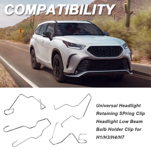 Lichte bolhouder Springs voor H1/H3/H4/H7, autolicht Bulb Clip Lichtbol Universele auto Koplamp Koplamp Dim Straalhouder (18PCS) 5