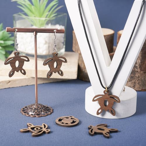 Set van 24 Houten Turtle oorbellen Houten hangers Sea Turtle oorbellen Charms voor Boho Oorbellen DIY Sieraden maken 24st