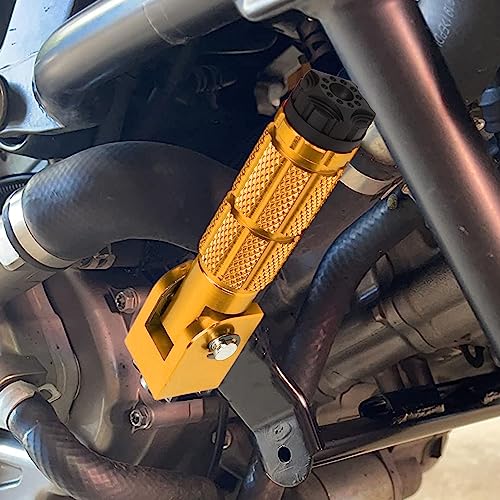 2Pcs Passenger Voet Pegs voor Motorfiets, Opvouwbare voet Pedal M8 Non-slip Aluminium voetsteun Universeel voor het fietsen van ATV UTV Go Kart (Goud) 5