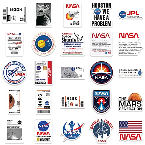 NASA Ruimte Explorer Sticker Set Stickers Kids Tieners 50 Stuks Astronaut Waterdichte Vinyl Stickers Laptop Skateboard Kofferhelm, Auto, Fiets, Mobiele telefoon, Motorfiets, Fiets 3