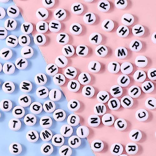 Acryl brief kralen 1000 stuks ronde acryl Enkele witte brief kralen ketting accessoires voor sieraden maken kinderen ambachtelijk naam armbanden