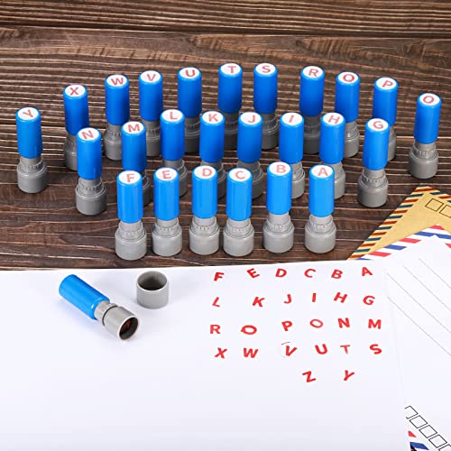 Postzegels Zelfinkt, Karakter F Plastic Small Alphabet Stamps Eerste Stempel Mini Pestle Set voor Klas Scrapbooking Art, Blue Shell 5
