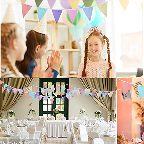 10 m Herbruikbare Vlaggen Garland met 36 Cotton Flags Party Garland Decoratieve Banner voor bruiloft, verjaardag, Baby Douche, vlaggen voor binnen en buiten gebruik etc. 4
