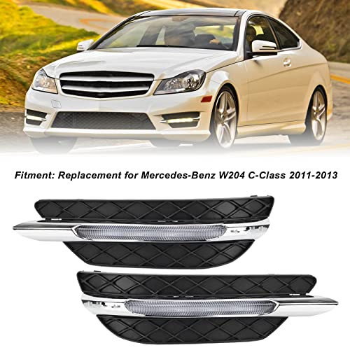 2Stuks Mist licht trim Trim 2048803224 Overdag draaiende lichthoesvervanging voor Benz W204 C klasse-Mercedes klasse Mistverlichting