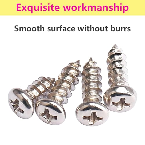 Verpakking van 100 koolstofstaal zelftappende schroeven M4 x 20mm lenskopschroeven, zelfboren Ronde kopschroeven, Phillips hoofdschroeven 5
