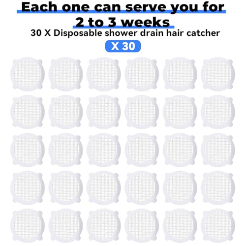 Wegwerpbare kapper 30 stuks Douchestrainer Drain Hair Strainer Keuken Drain Strainer Douche Drain Filter Patch voor badkamer Keuken Aanrecht Badkuip (10x8,7cm) 5