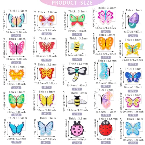 50Stuks Butterfly Cabochons Insect Bee Ladybug Cabochon Small Flying Animals Flatback Kralen voor haar accessoire Scrapbooking Embellishment Telefoon Case Craft Accessory 5