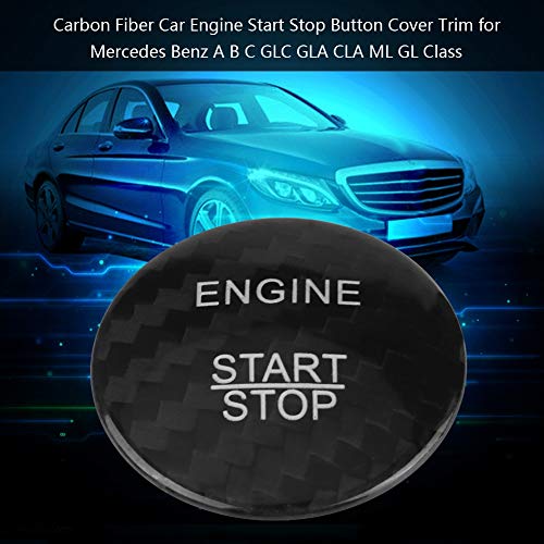 Carbon Fiber Motor Startknop Cover Trim voor Benz A B C GLC GLA CLA ML GL Class standaard Zwart 5