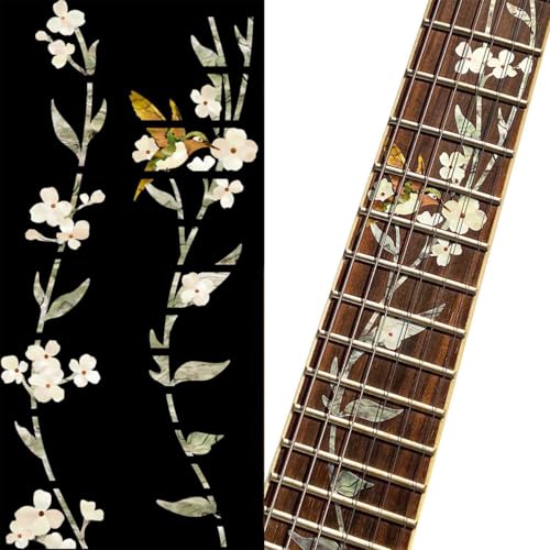 gitaar stickers, gitaar toets markers, elegante bloemen en planten stickers voor akoestische gitaar, elektrische gitaar, bas decor, muziekinstrument decoraties, verwijderbare DIY ze 4
