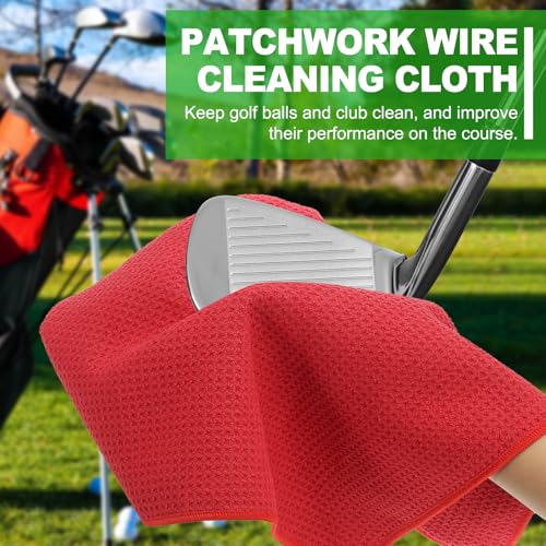 6"x6" Magnetische Golf Handdoek met Wire Cleaning Kleding, 2 stuks Microfiber Wafel patroon Handdoeken met Magneet en Clip voor Golfkarren Clubs Golfuitrusting, Roze/Zwart 5