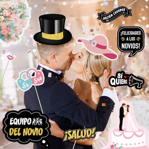 20st foto booth rekwisieten bruiloft 1 stuk frame accessoires rekwisieten in het Spaans 5