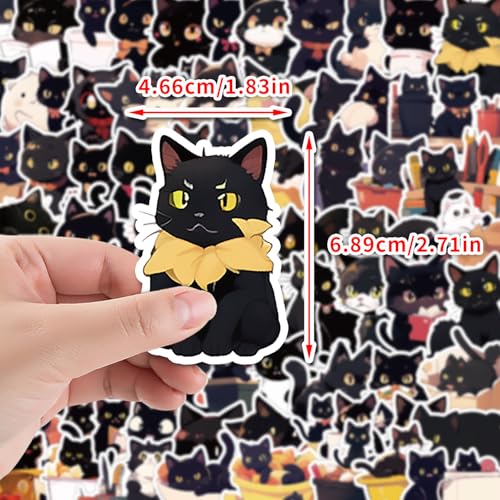 Zwarte Kat Stickers Set van 100 Zwarte Kat Waterdichte Vinyl Stickers Automotor Fiets Skateboard Snowboard Bagage Laptop Koffer Helm Motorfiets Computer